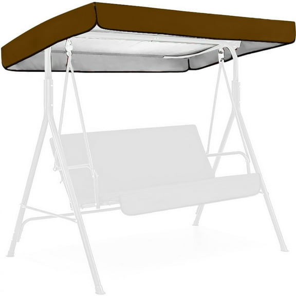 MOAOASPER Swing Canopy Top, Outdoor Patio Swing Replacement Roof Cover, Waterproof Sunproof Polyester Swing Awning, Wind Resistant Porch Swing Top Cover for Garden Yard Furniture