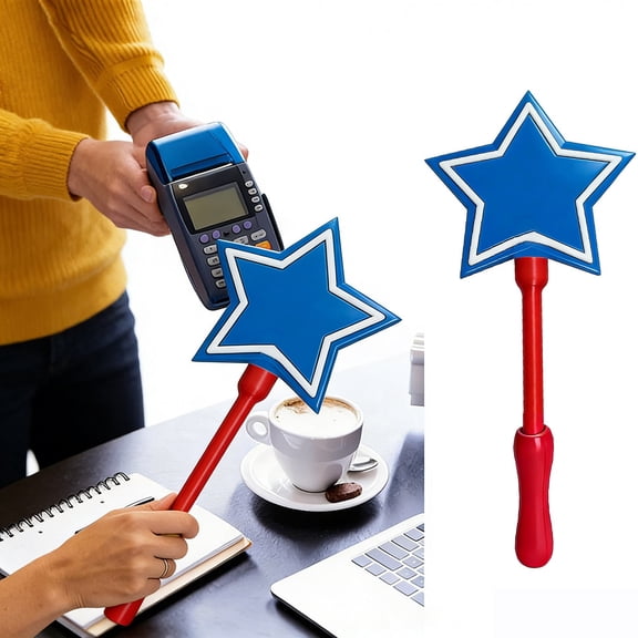 MOAOASPER Tap To Pay Magic Wand,Star Shaped NFC Contactless Payment Wand,US Flag Five Pointed Star Credit Card Reader Stick,Portable Quick Checkout Novelty Payment Accessory For Daily Shopping