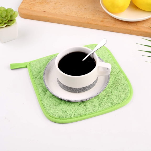 MOAOASPER Towel Cloth Coaster, Square Pot Mat, Heat Resistant, 7.09 x 7.09 in, Thickened Kitchen Protection Pad