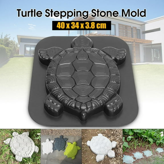 MOAOASPER Turtle Stepping Stone Mold for Garden s, Reusable Plastic Concrete Mold for DIY Walkway Pavers, Decorative Turtle Shape Mould for Outdoor Yard Crafts