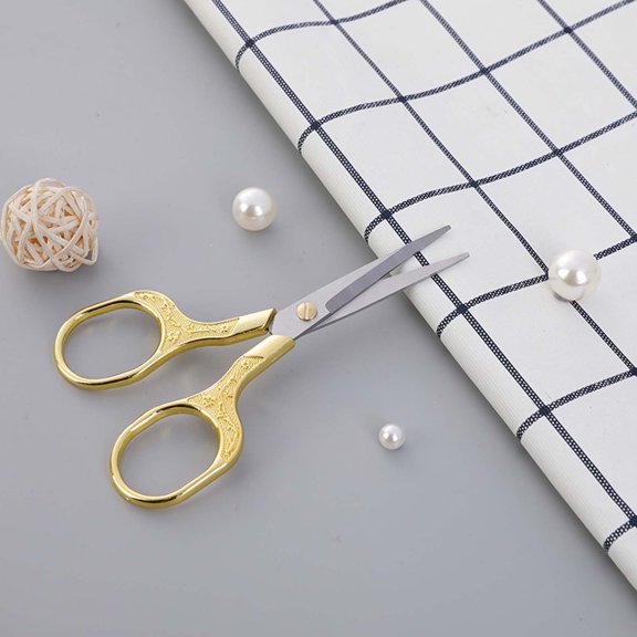 MOAOASPER Vintage Embroidery Scissors, Small Stainless Steel Sewing Scissors with Carved Handles, Sharp Precision Shears for Crafting Thread Cutting and Daily Use