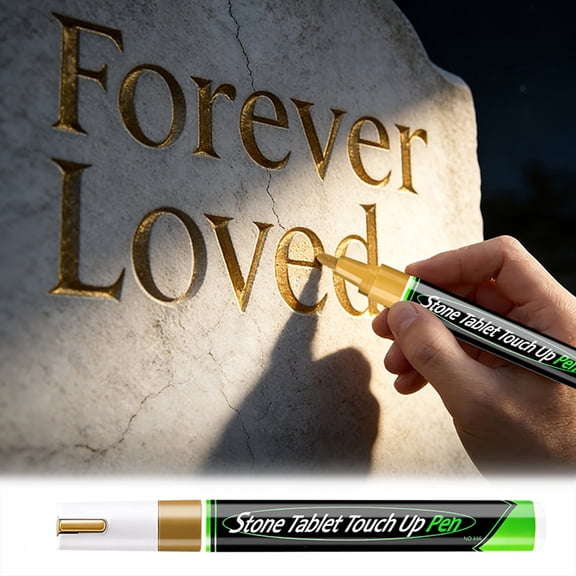 MOAOASPER Weatherproof Gold Paint Marker, 5.99in Touch Up Pen, 2mm Fine Tip Monument Repair Pen, Permanent Marker for Multi-Surface Use
