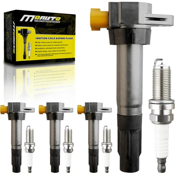 MOAUTO Set of 4 Ignition Coils Pack UF634 C1732 & 4 PCS Iridium Spark Plugs Compatible with Suzuki 2009 2010 2011 2012 2013 SX4 SX5 Grand Vitara - 2.0L 2.4L L4