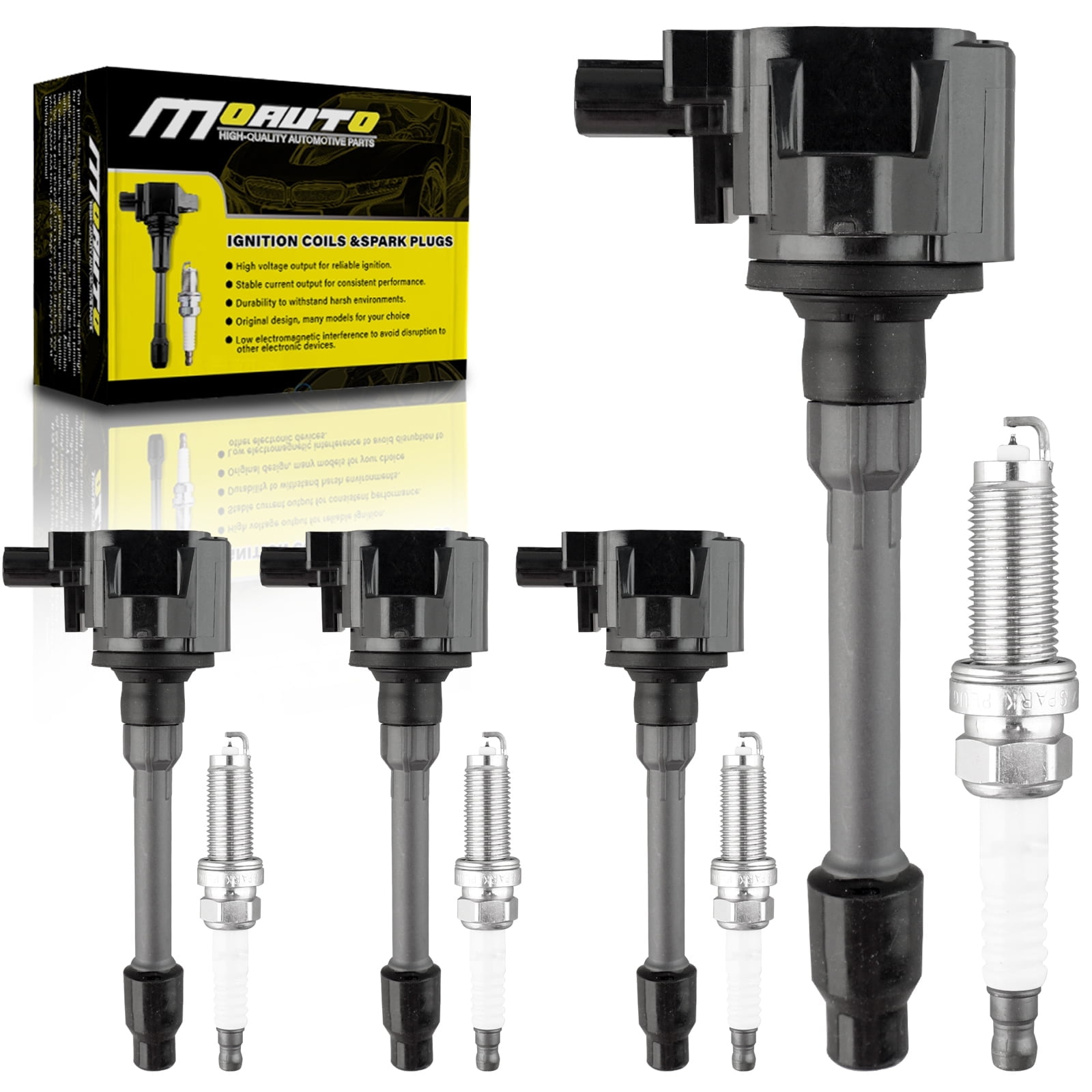 MOAUTO Set of 4 Ignition Coils Pack UF781 3052059B013 & 4 PCS Iridium Spark Plugs Compatible with Honda Accord CR-V Civic Insight RDX 2017-2021 1.5L 2.0L