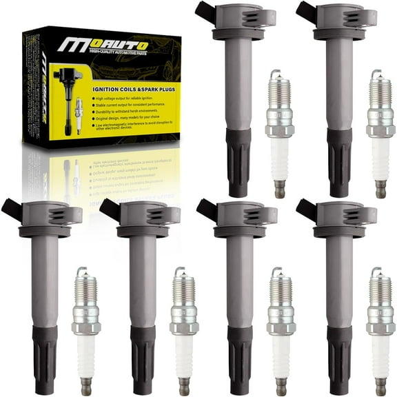 MOAUTO Set of 6 Ignition Coils Pack UF486 6E5E-12A375BA & 6 PCS Iridium Spark Plugs Compatible with Ford Fusion Escape Mercury Mariner Milan Mazda Tribute Lincoln Zephyr 3.0L V6