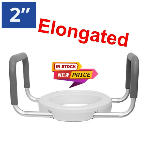 MOBB+ 2 Elongated Raised Toilet Seat with Removable Padded Arms
