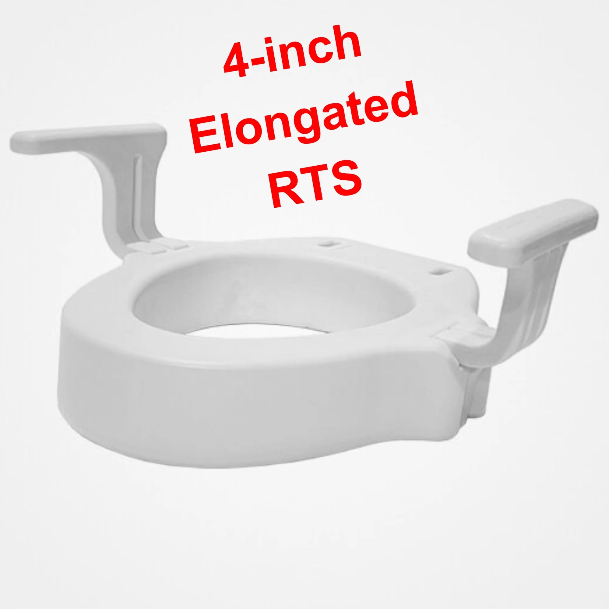 MOBB Healthcare Elongated 4inch RTS Raised Toilet Seat, New Handles