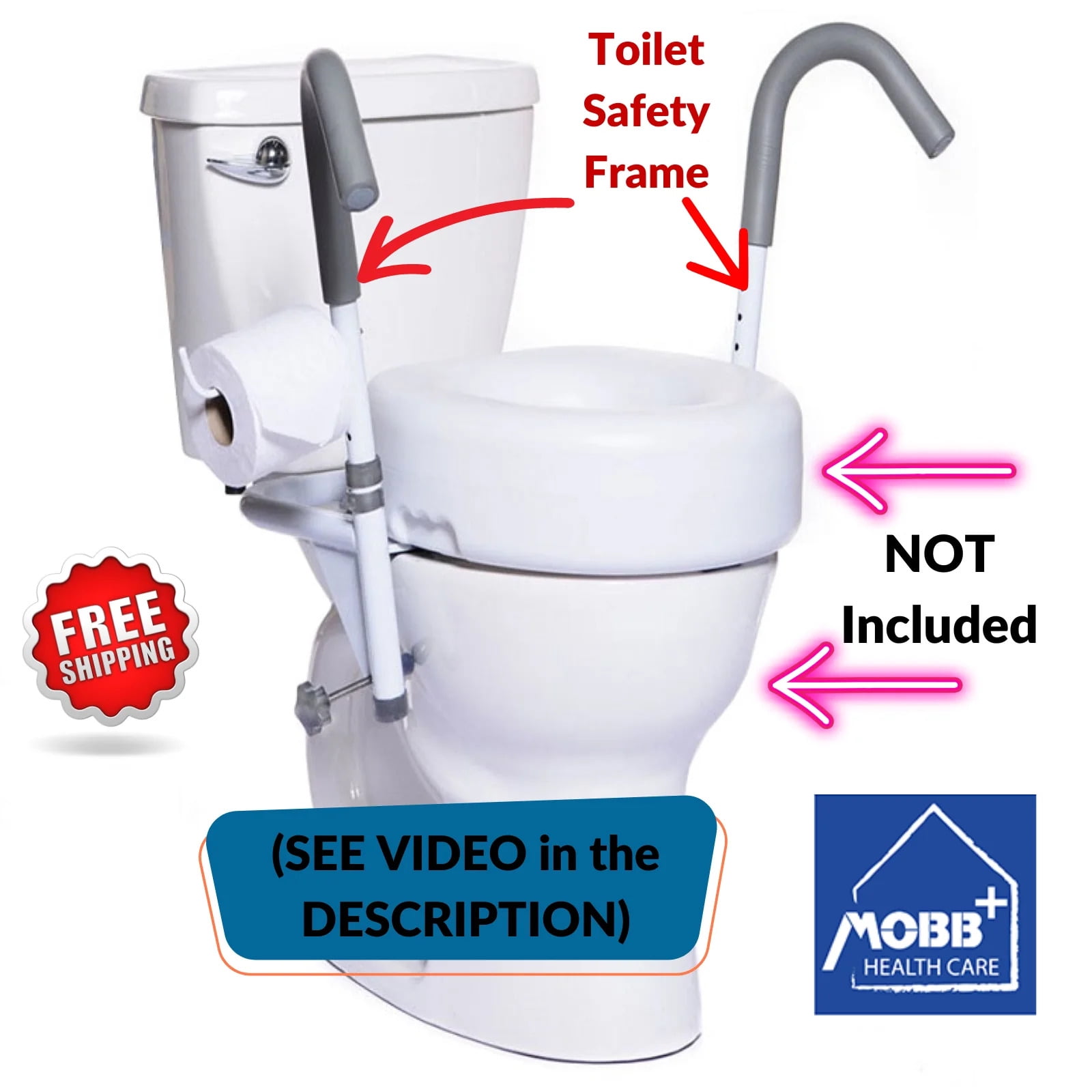 MOBB Healthcare Ultimate Adjustable Toilet Safety Frame 400 lbs