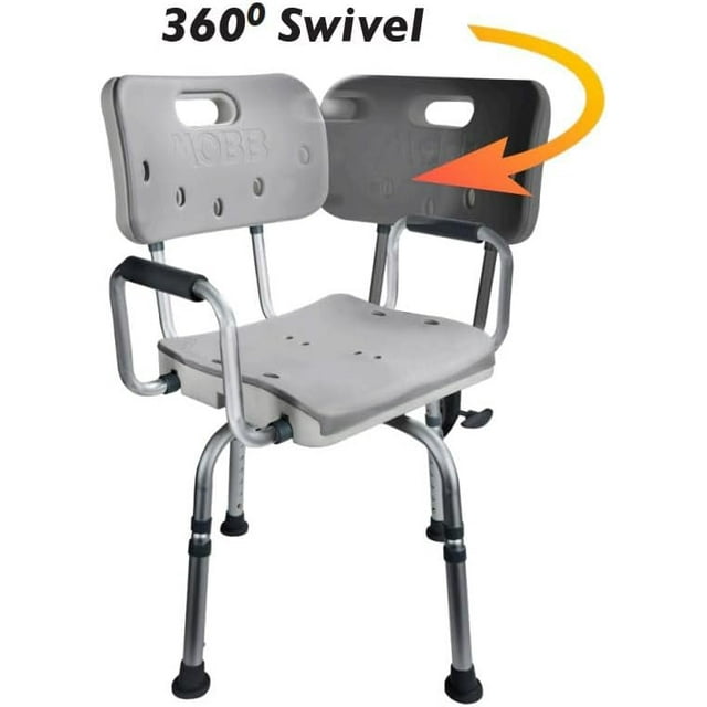 MOBB Premium Bathroom Swivel Shower Chair Bath Bench with Back 3.0 360