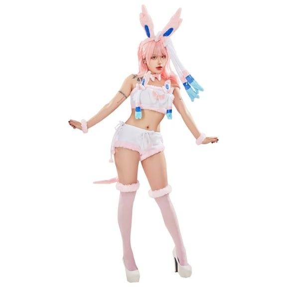 MOBBUNNY PM Derivative Sexy Pajamas Set for Women Kawaii Sleepwear for Halloween