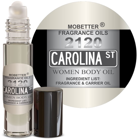 MOBETTER FRAGRANCE OILS 2120 Carolina Street Women Perfume Body Oil, Floral Woody Musk fragrance for women, Uncut, Travel Size, Long Lasting