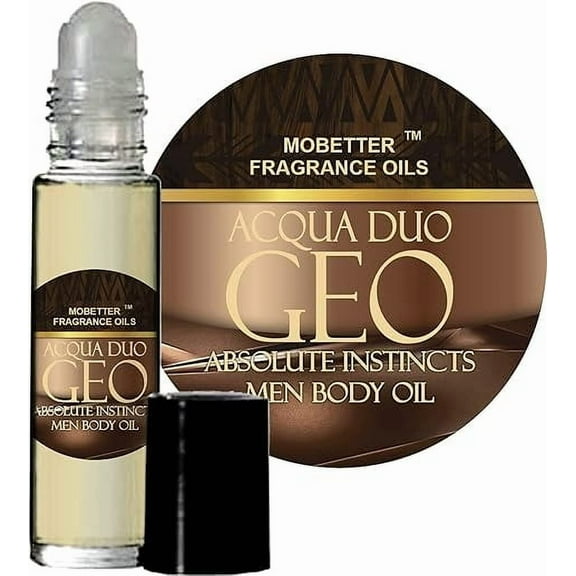 MOBETTER FRAGRANCE OILS Aqua Duo Geo Absolute Instincts Cologne Body Oil for Men (10ml Roll On)