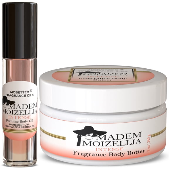 MOBETTER FRAGRANCE OILS Madem Moizellia Intense Body Butter & Body Oil Set, Moisturizing Body Care, Nourishing Feel, Long-Lasting Scent