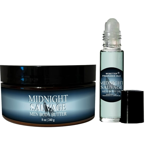MOBETTER FRAGRANCE OILS Midnight Savage Body Butter and Body Oil Set, Long Lasting, Heals, Repairs & Protects, 24 Hour Moisturization, Nourishing & Moisturizing