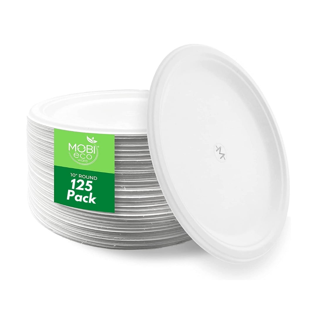 100 PACK] White Disposable Paper Plates 6 Inch by EcoQuality - Perfect for  Parties, BBQ, Catering, Office, Event's, Pizza, Restaurants, Recyclable,  Compostable and Microwave Safe 
