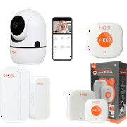 MOBI Connect Premium Whole Home Wireless Safety Kit With 2 SOS Emergency Life Alert Buttons, 1 Smart Hub, 2 Door/Window Sensor, 1 HDX Camera   Compatible With iOS and Android