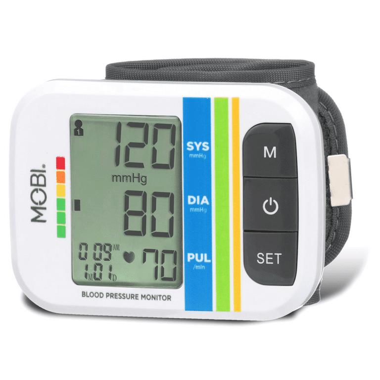 MOBI Health Wrist Blood Pressure Monitor, BP Monitor Irregular Heart Beat  Detection Cuff Automatic with Large Display Screen Support Charging Supply  for Home Use 