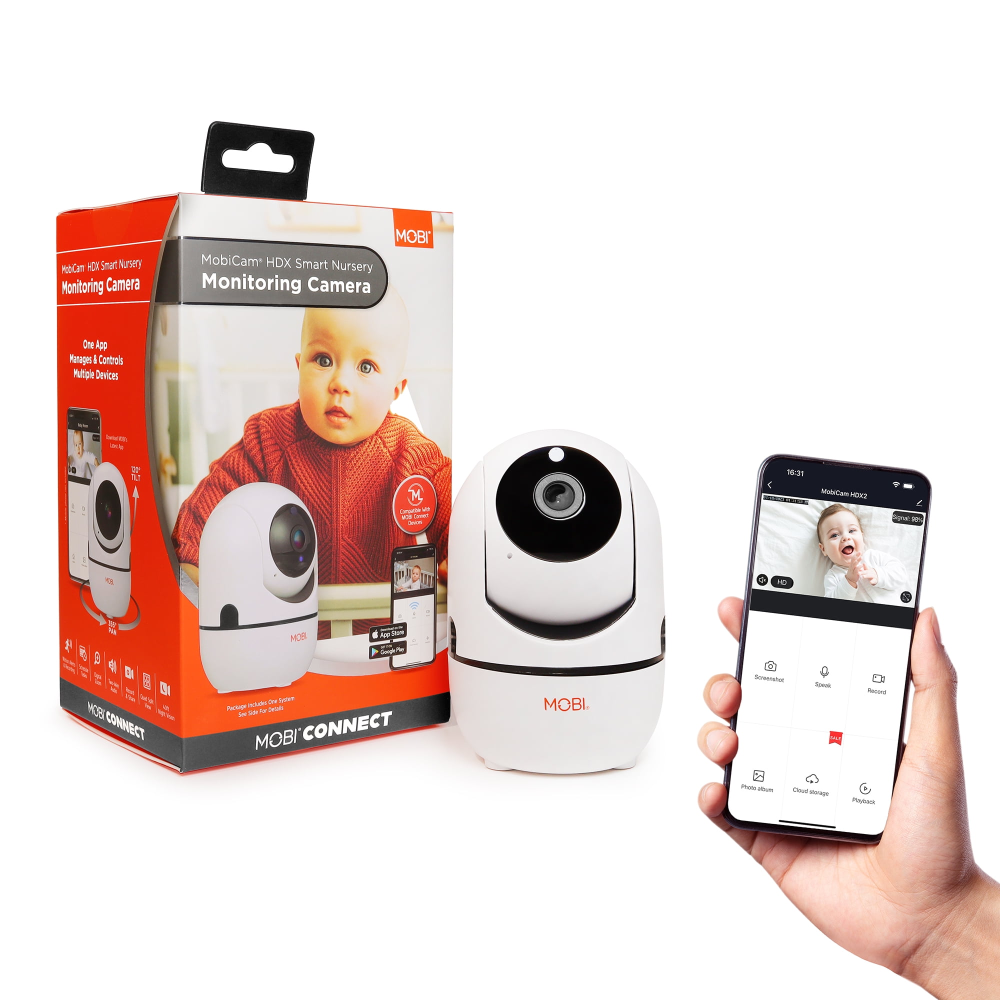 Amcrest Video Baby Monitor Camera, Two-Way Audio, Pan/Tilt/Zoom,  Temperature Sensor, Night Vision, Add-on Camera Unit for Amcrest AC-2,  (AC-2-C)