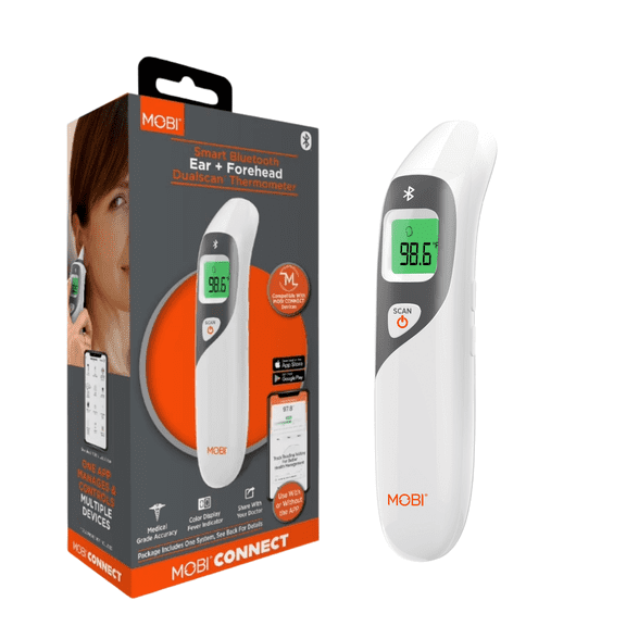 MOBI Smart DualScan Bluetooth Ear & Forehead Thermometer with App Control for Adults & Children