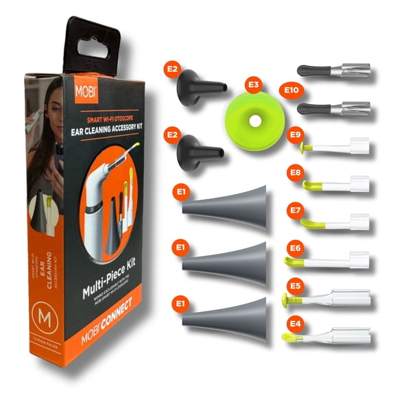 MOBI Smart Wi-Fi Otoscope Ear Cleaning Multi-Piece Accessory Kit