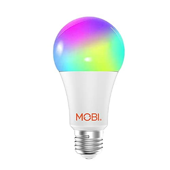 MOBI Smart WiFi LED Bulb Multi-Color Changing LED Light Bulb for Home; Bedroom, Dimmable & Voice Command, Energy Efficient LED Bulbs, No Hub Required, Compatible with Alexa and Google
