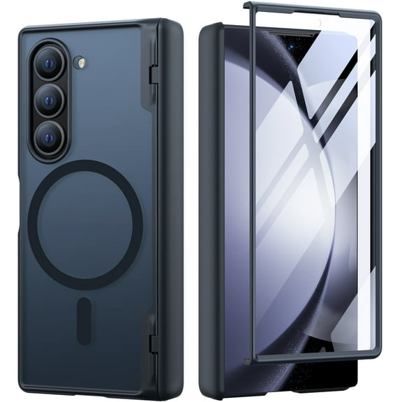 Mobosi Hard Shell Folio Cell Phone Case for Samsung Galaxy Z Fold 6, Black, 1 Count