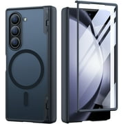 Mobosi Hard Shell Folio Cell Phone Case for Samsung Galaxy Z Fold 6, Black, 1 Count