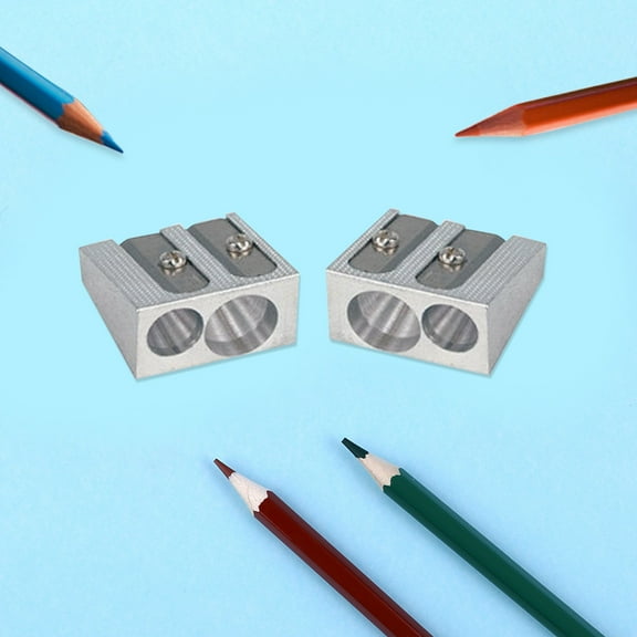 MOBRAND Pencil Sharpener, 2025 Durable Plastic Handheld Pencil Sharpener Handheld Two-hole Metal Aluminum Alloy Pencil Sharpener
