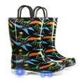 thumbnail image 1 of MOBYDICK Kids Toddler Light Up Rain Boots for Boys Waterproof Boots with Easy on Handles, Dinosaur, Size 2, 1 of 7