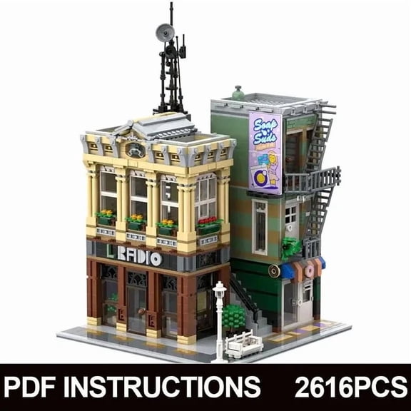 MOC-108370 Radio Station Compatible Police Station Modular Building Block Brick Puzzle Toys 2619pcs