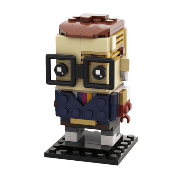 MOC -116268 129 PCS Intellectual Male Character Brick Figure,Square Head Building Blocks Toy with Glasses Desktop Decor
