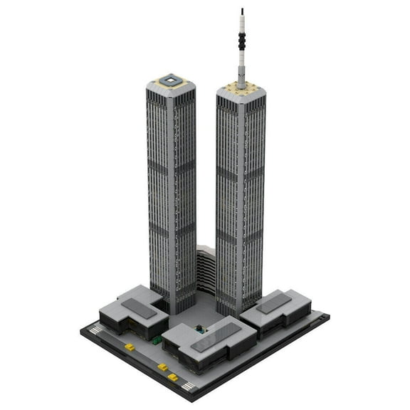 MOC-122768 World Trade Center (1973-2001) Building Blocks Set Skyscraper MOC Bricks Construction Toys 1:1000