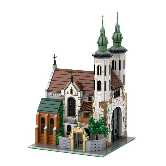 MOC-124447 Medieval Andrew's Church Modular Building Blocks Set MOC Bricks Educational Toys