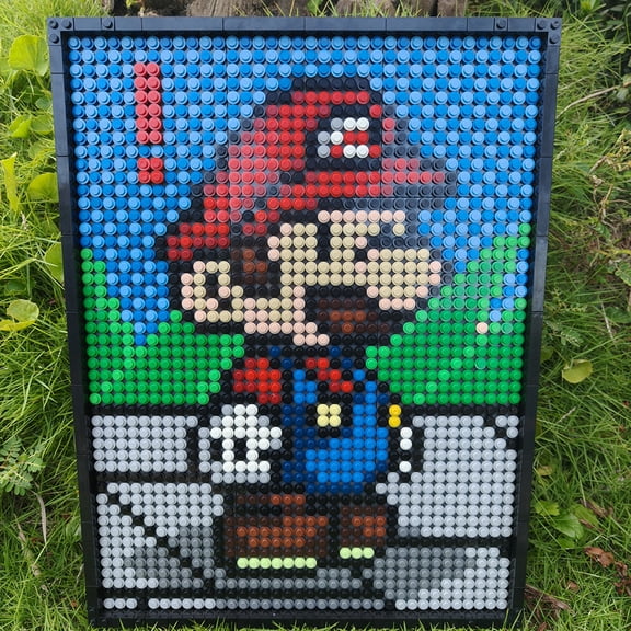 MOC-126162 Model Building Blocks set  for Paper Mario Frame 36x48 Art Pixel Assembly Bricks Gift Toy 1923pcs