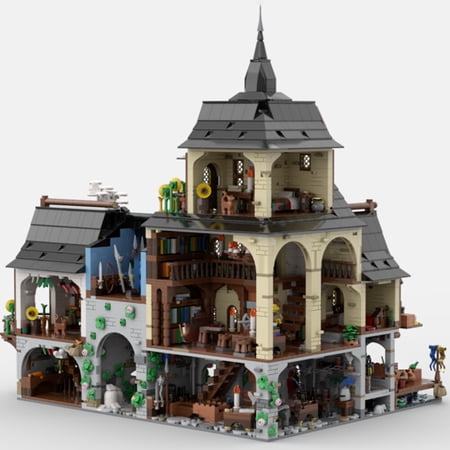 MOC-134085 Medieval Town Centre Modular Building Blocks Set Castle MOC Bricks Gift Toys 4658pcs