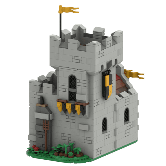 MOC-135184 Medieval Castle Tower Keep with Interior Modular Building 931 Parts