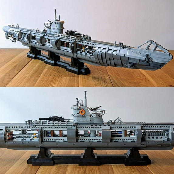 MOC-139272 U-Boat Type VIIC Submarine Model DIY Assembly Building Blocks Set Bricks Toys