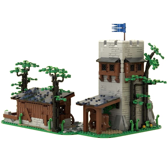 MOC-144453 Watchtower Modular Building Blocks Set Medieval Town Castle MOC Bricks Toys Kit 1403pcs