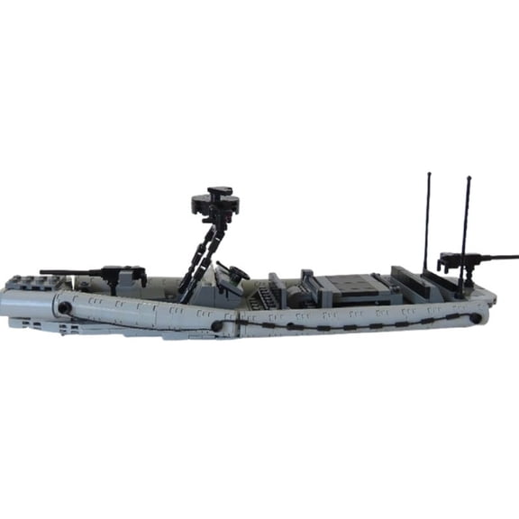 MOC-147311 Military Boat Building Blocks Set Small-Piece Assembled Naval Vessel Model, Educational Military Toy for Kids & Collectors, Compatible with Major Brick Brands