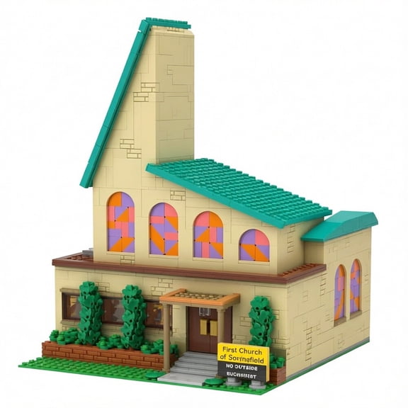 MOC-148028 Modular Springfield Church Building Blocks Set 1891pcs MOC Bricks Toys DIY Model Gift Kit