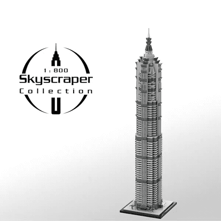 MOC-148580 Jin Mao Tower Modular Building Blocks Set Skyscraper MOC Bricks Toys 1:800 Model 1611pcs