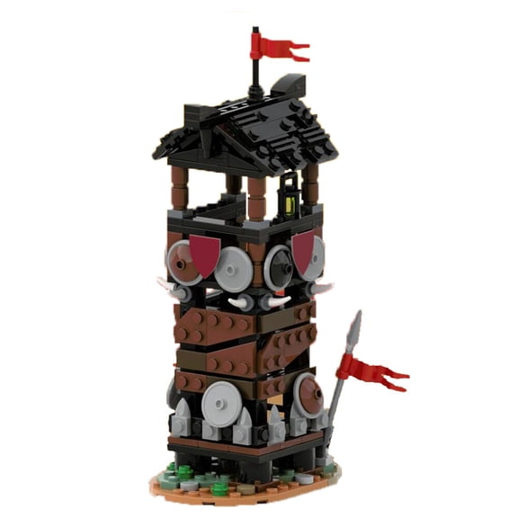 MOC-154058 Wolfpack Watchtower Modular Building Blocks Set Medieval Town Castle MOC Bricks Toys Kit 260pcs