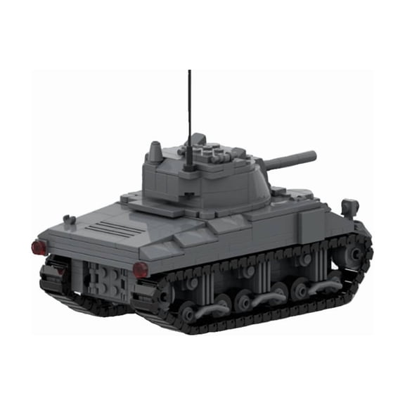 MOC-154436 M4 Sherman Tank Building Blocks Model, WWII Military Tank Assembly Brick Decor Model