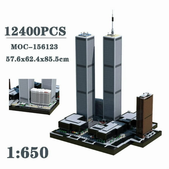 MOC-156123 The World Trade Center 1:650 Building Blocks Bricks Toys Set 12400Pcs