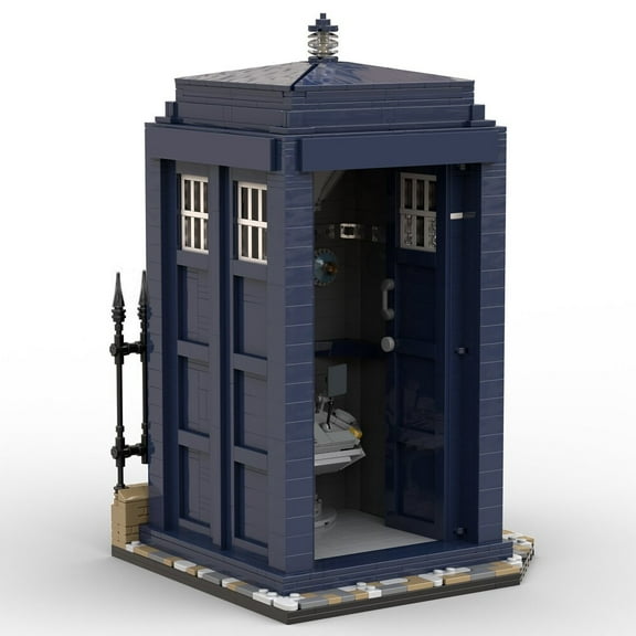 MOC-170822 Blue Telephone Booth Model Building Blocks Call Box MOC Bricks Toys Gift 2639pcs