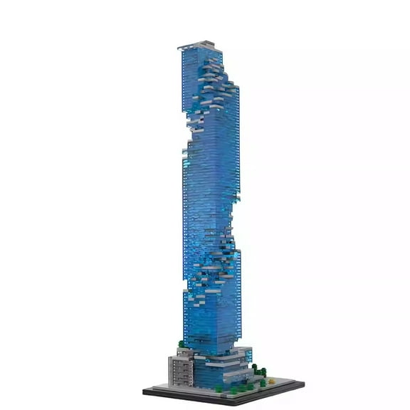 MOC-174819 Bangkok MahaNakhon Tower Modular Building Blocks Set King Power Maha Nakhon Skyscraper MOC Bricks Toys 1:800 1839pcs
