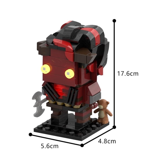 MOC 176PCS Brickheadz Karlach Figure Building Blocks Set - Baldur's Gate Inspired Desktop Ornament (Bagged)