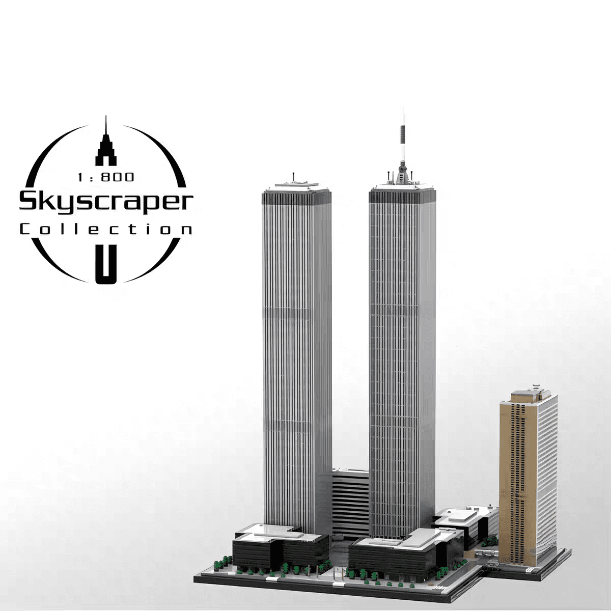 MOC-177998 World Trade Center Complex Modular Building Blocks Set Skyscraper MOC Bricks Toys 1：800 Model 7124pcs