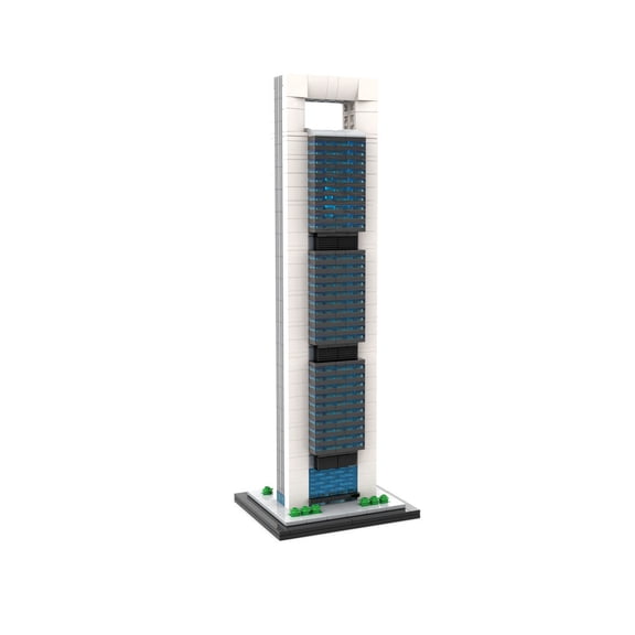 MOC-184706 Torre Cepsa Modular Building Blocks Set Cepsa Tower Skyscraper MOC Bricks Toys 1:800 Model 1027pcs