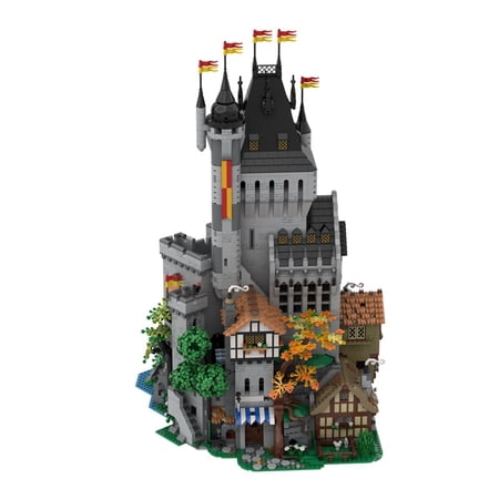 MOC-189082 Modular Building Blocks Set for The Lion Knights' High Tower Castle MOC Bricks Toys 9630pcs